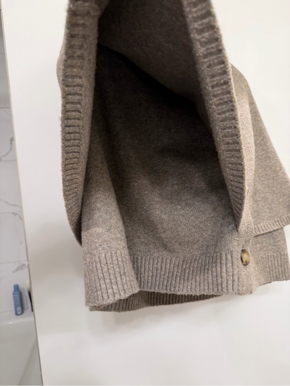 Zara Taupe Button-Back Cape Sweater - Picture 2 of 4